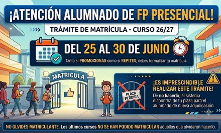 MATRICULACIÓN ALUMNADO FP DEL CENTRO EN 2º CURSO O 1º REPETIDORES